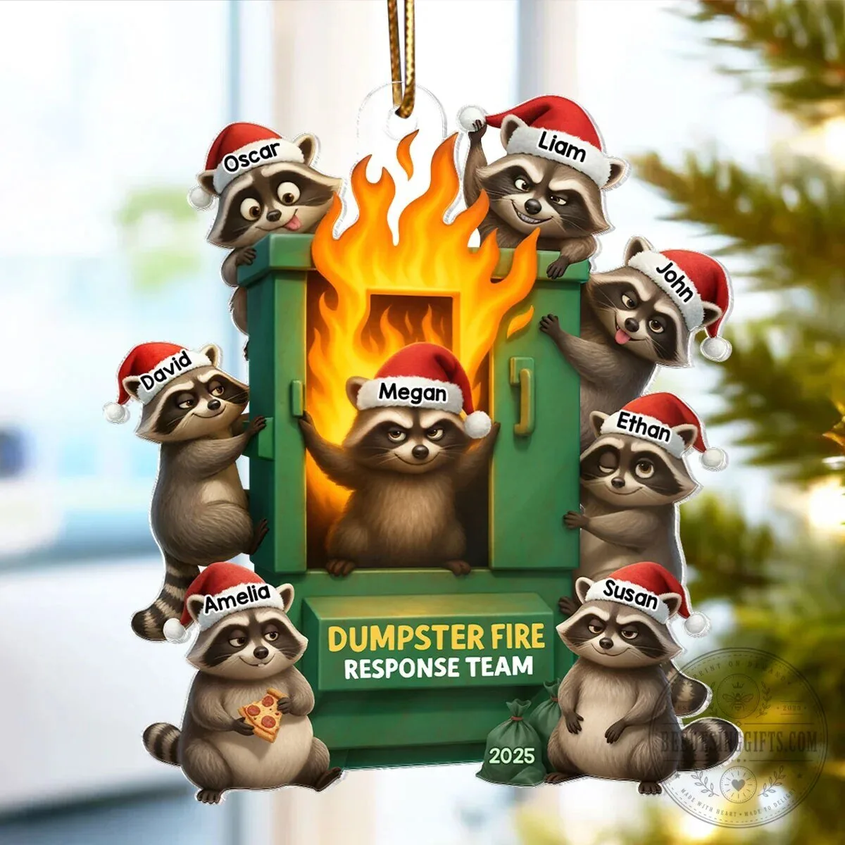 Personalized Raccoon Dumpster Fire Response Team Christmas Tree Ornament 13 Personalized Raccoon Dumpster Fire Response Team Christmas Tree Ornament