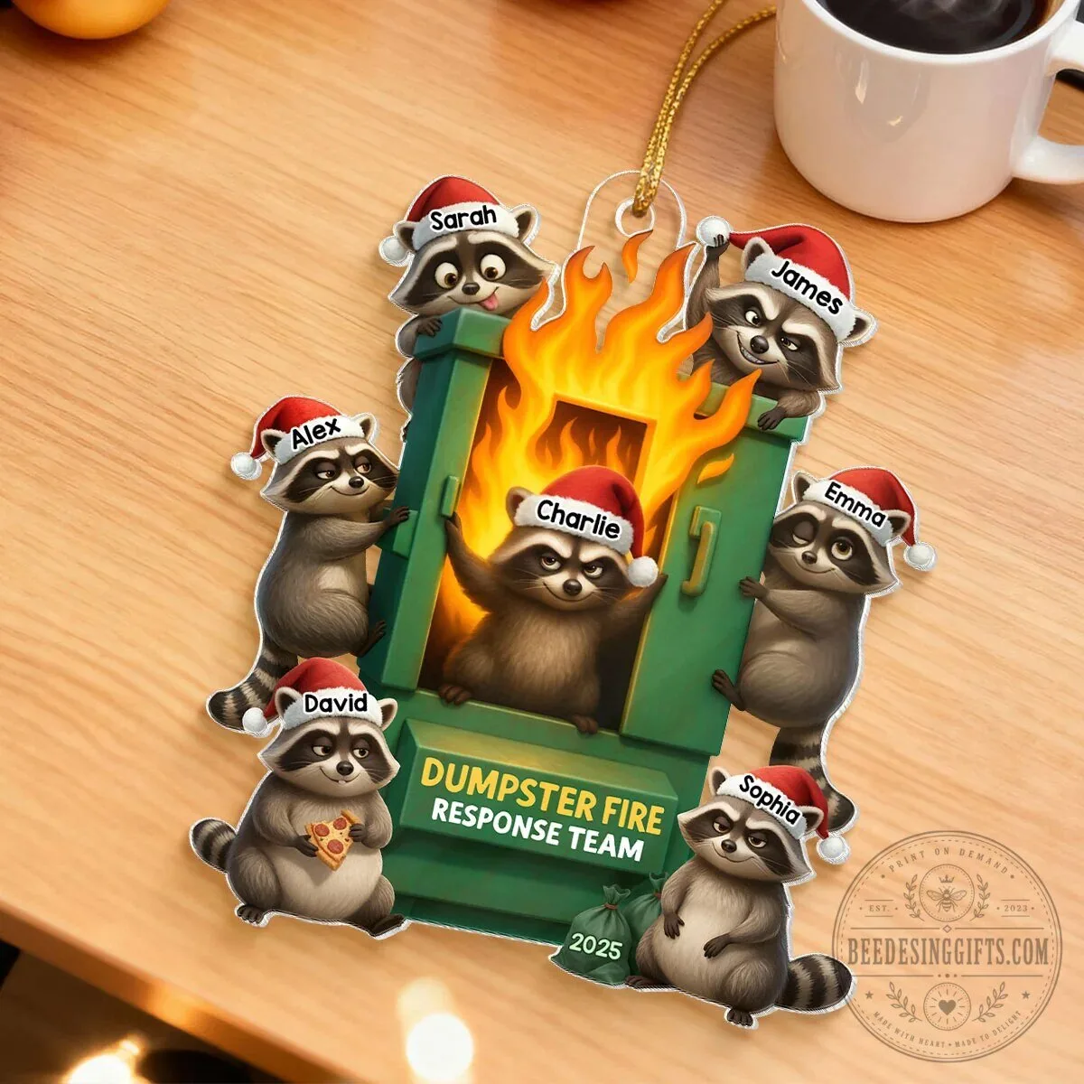 Personalized Raccoon Dumpster Fire Response Team Christmas Tree Ornament 17 Personalized Raccoon Dumpster Fire Response Team Christmas Tree Ornament