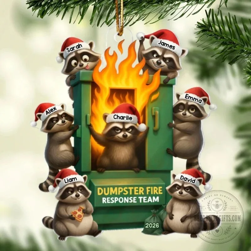 Personalized Raccoon Dumpster Fire Response Team Christmas Tree Ornament 19 Personalized Raccoon Dumpster Fire Response Team Christmas Tree Ornament