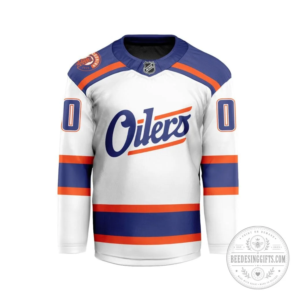 Edmonton Oilers Personalized National Hockey League Alternate V-Neck Hockey Jersey