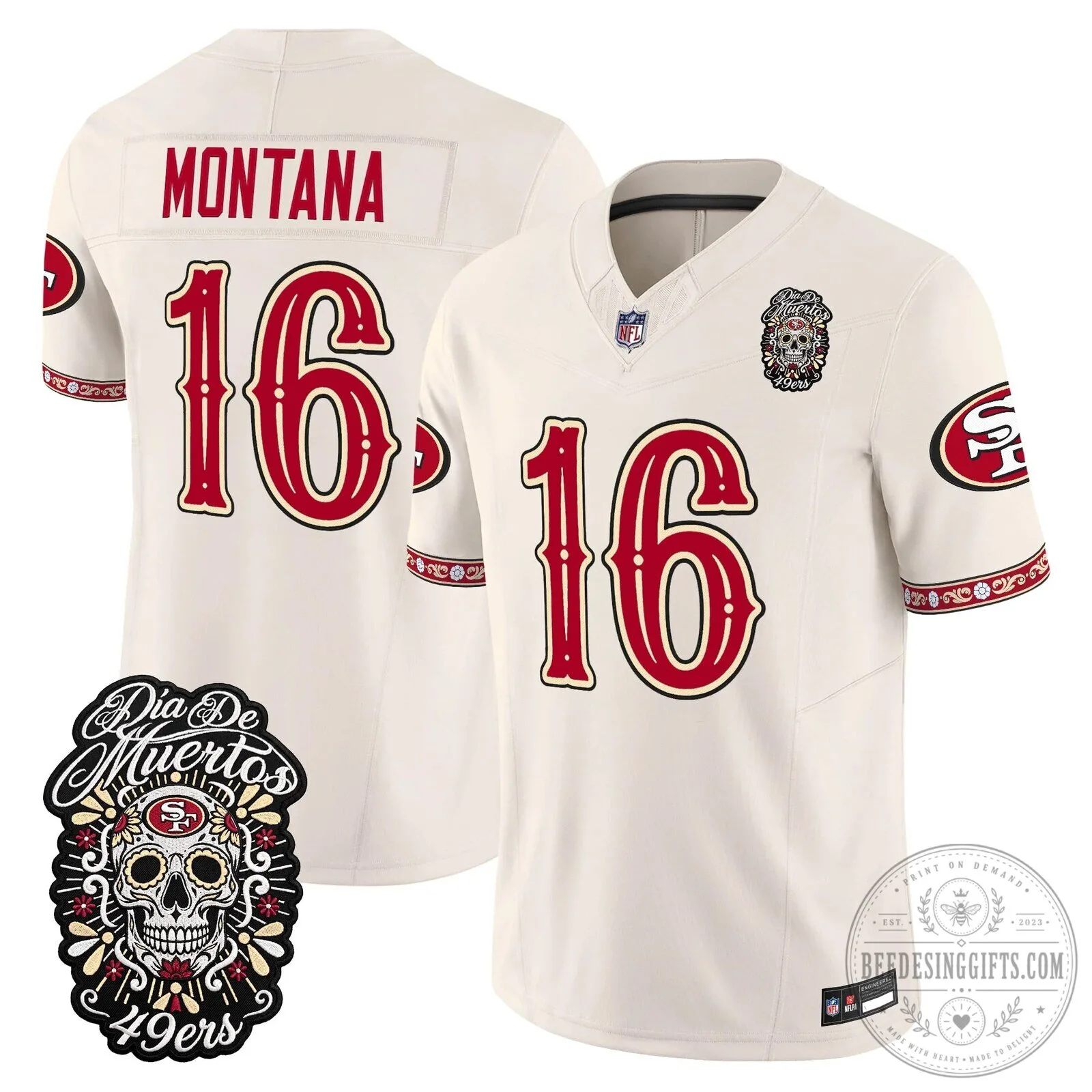 Dia de los Muertos Football Jersey for Fred Warner of the San Francisco 49ers 79 Dia de los Muertos Football Jersey for Fred Warner of the San Francisco 49ers