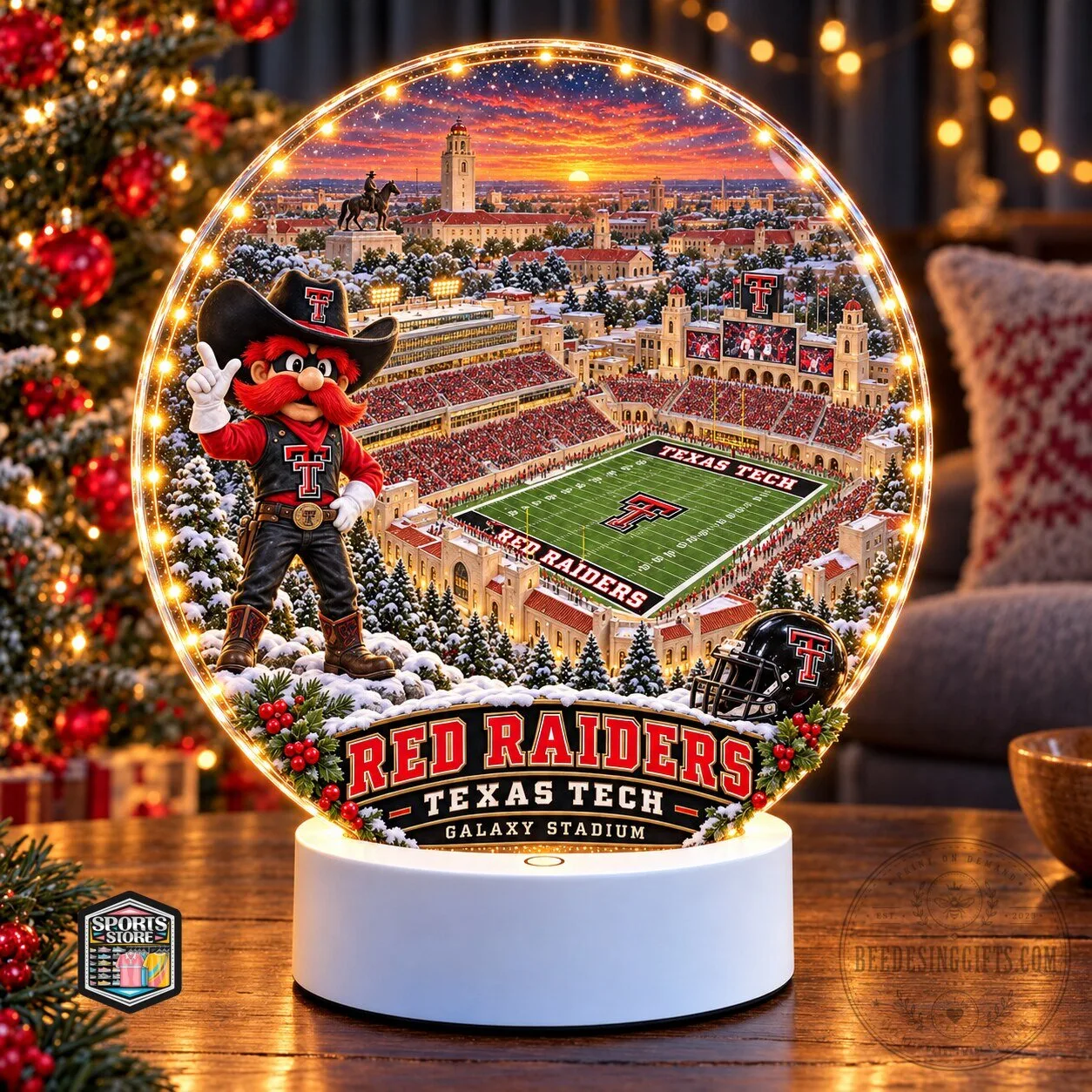 Texas Tech Red Raiders Football Stadium Illuminated Decor 3 Texas Tech Red Raiders Football Stadium Illuminated Decor