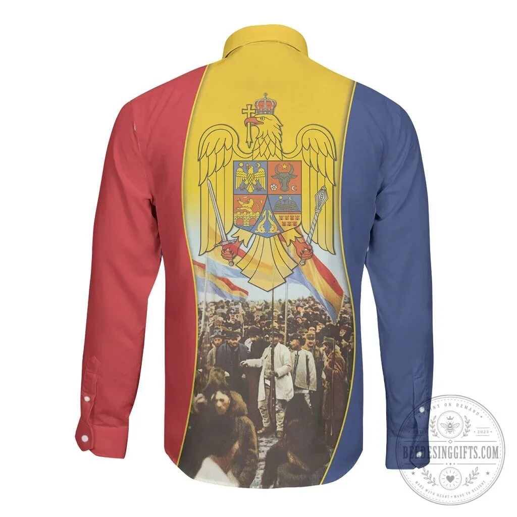 Romania Great Union Day National Assembly Celebration Long Sleeve Button Shirt 7 Romania Great Union Day National Assembly Celebration Long Sleeve Button Shirt