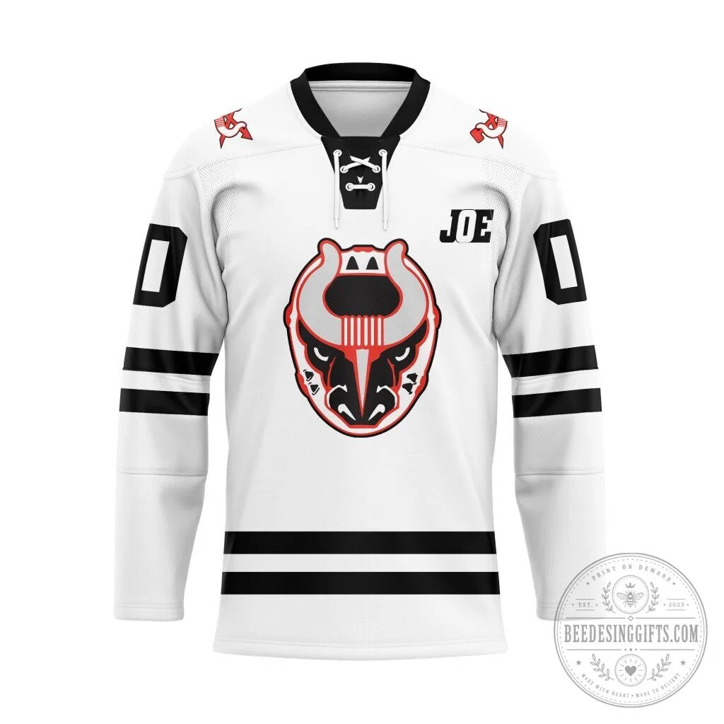 Birmingham Bulls Personalized White Lace Hockey Jersey