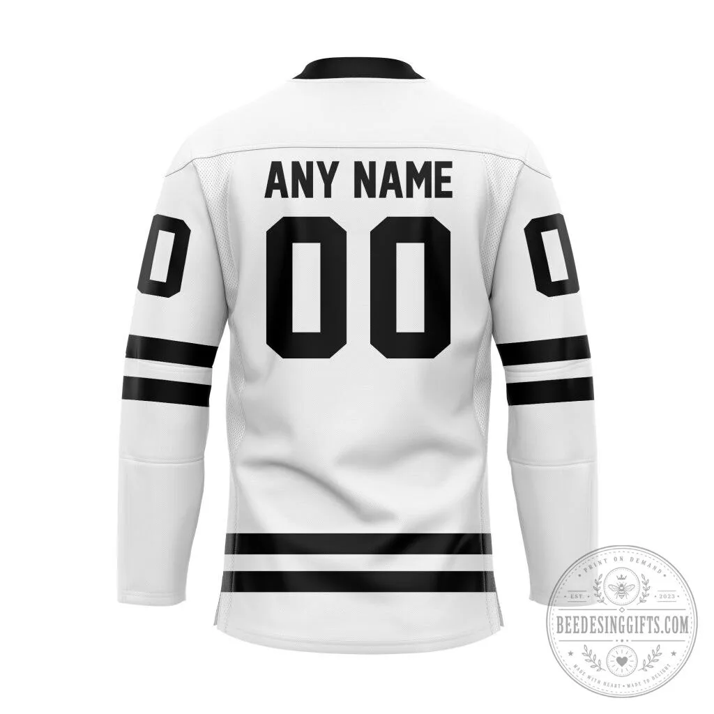 Birmingham Bulls Personalized White Lace Hockey Jersey 5 Birmingham Bulls Personalized White Lace Hockey Jersey