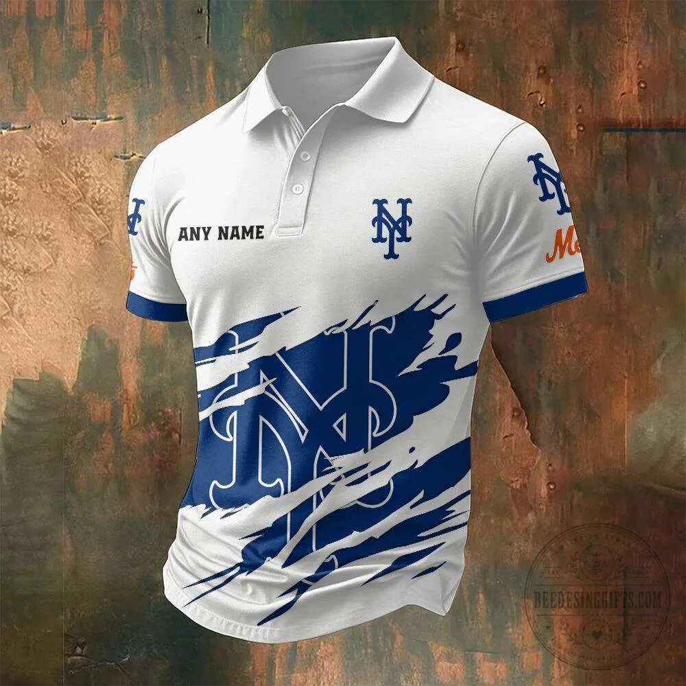 New York Mets Personalized Name Multi Color Polo Shirt for Men 9 New York Mets Personalized Name Multi Color Polo Shirt for Men