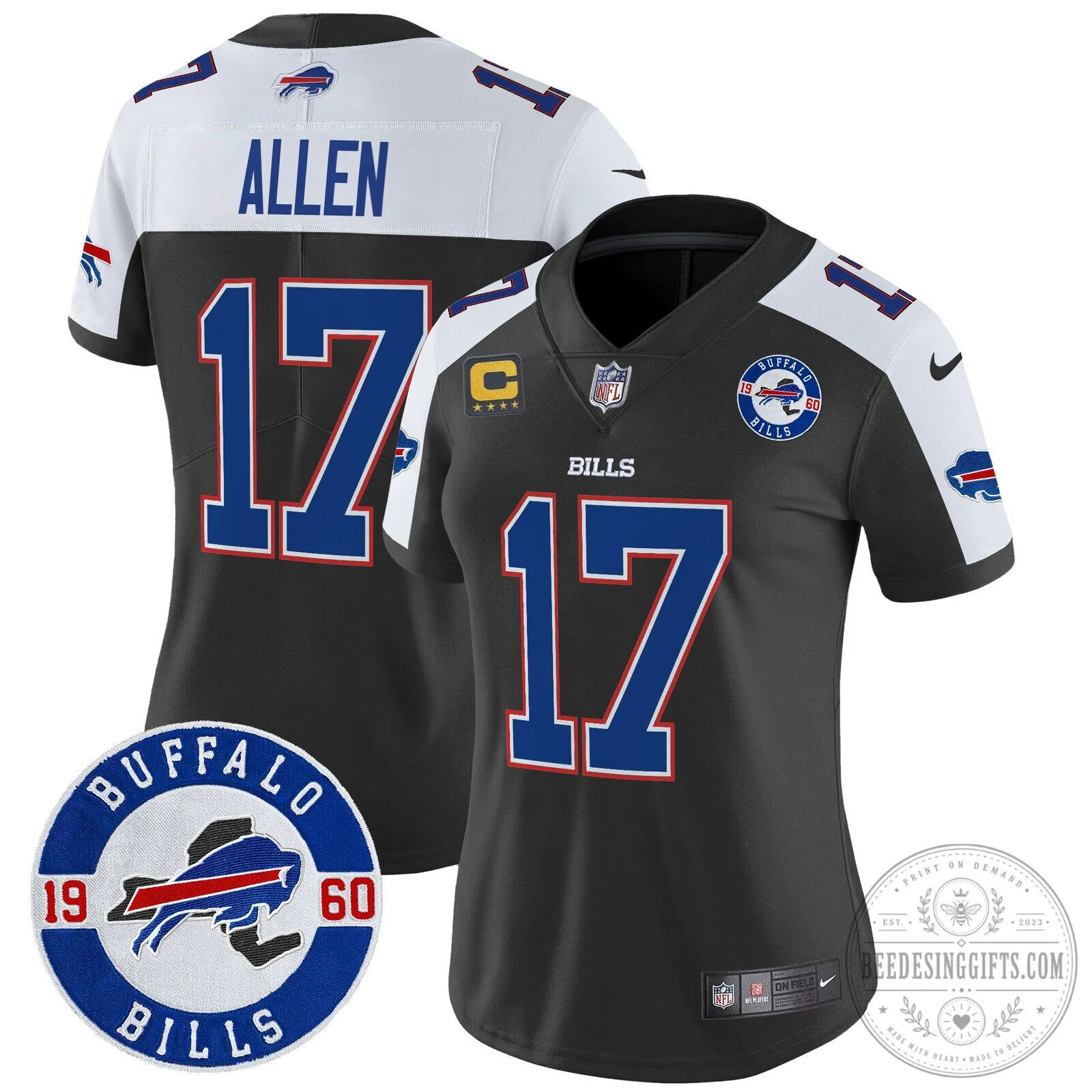 Buffalo Bills Josh Allen Black Women's Limited Edition Football Jersey